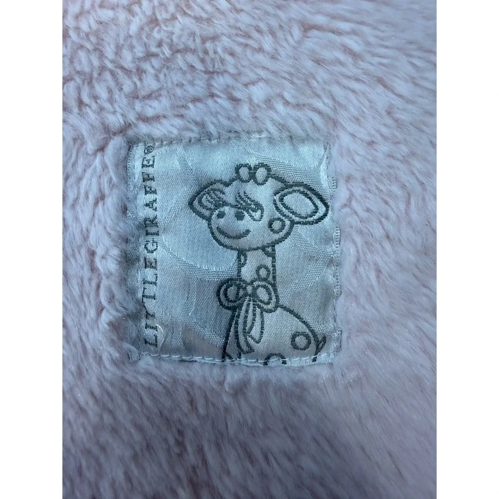 Little Giraffe Pink Baby Blanket Satin Edge 34